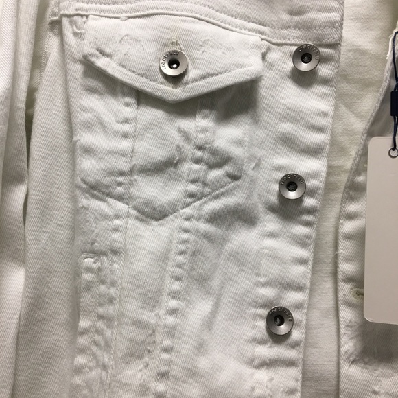 Tractr white jean jacket distressed, NWT - Picture 2 of 4